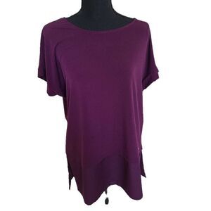 Calvin Klein Purple Short Sleeve Logo Tunic Top Size Small
